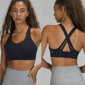 Lululemon Air support bra true navy river blue high impact 34DD